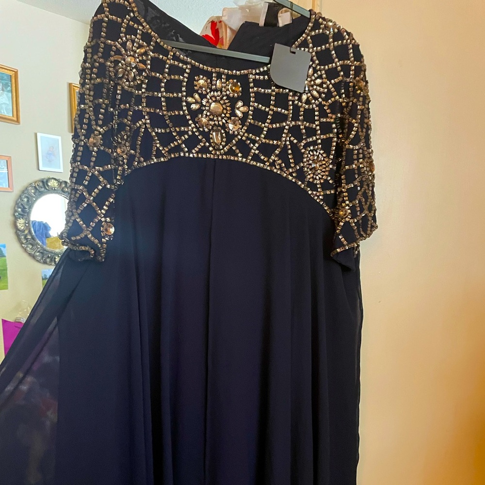 ASOS Curve Navy beaded Dress
